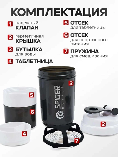 Спортивная бутылка для протеина и гейнера, шейкер унисекс, в подарок экспандер