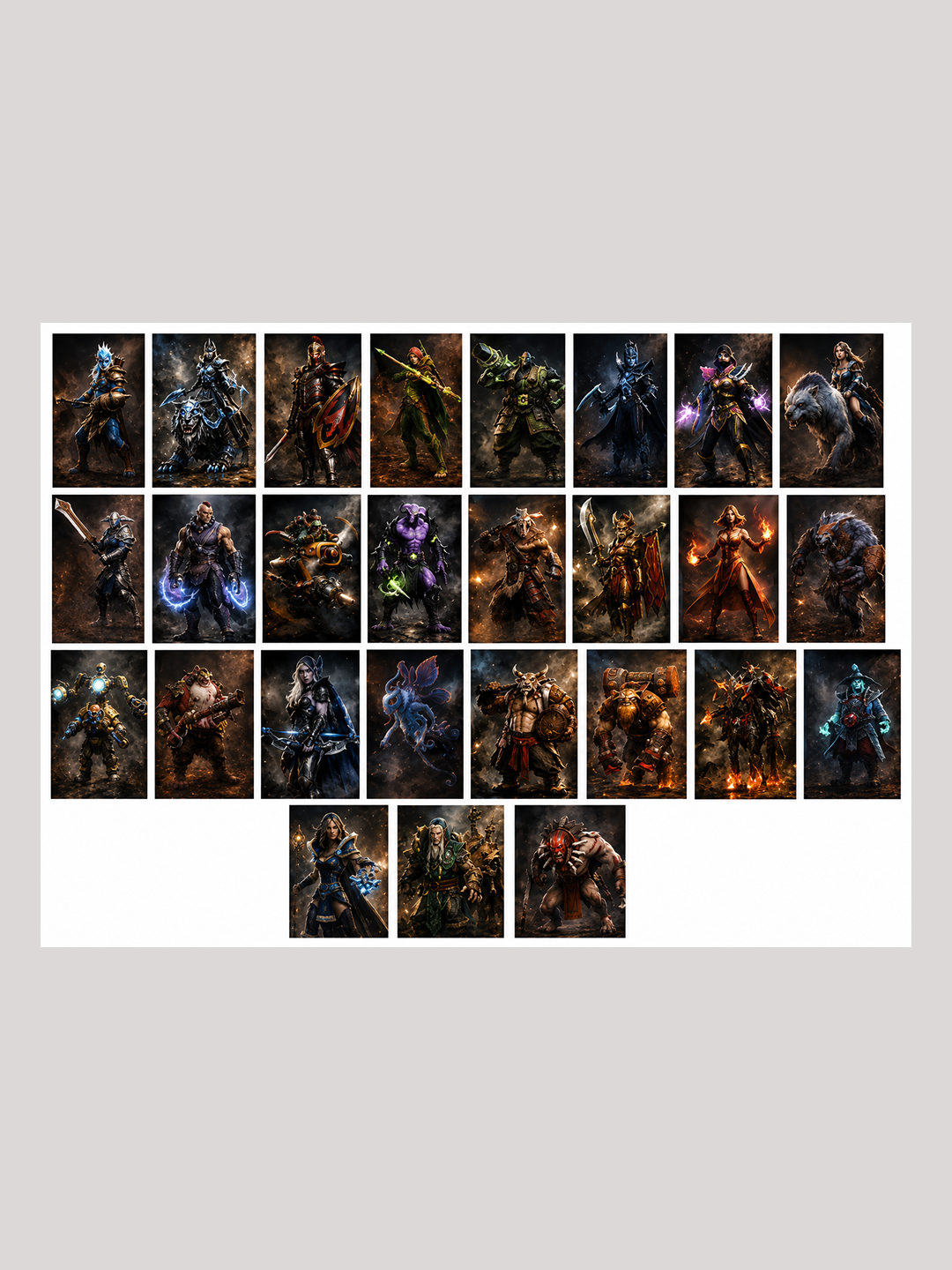 Dota 2 stikeri to‘plami 20–40 dona o‘yin qahramonlari bilan