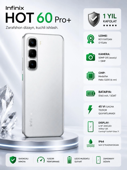 Smartfon Infinix HOT 60 Pro+, 8+8 16,256 GB