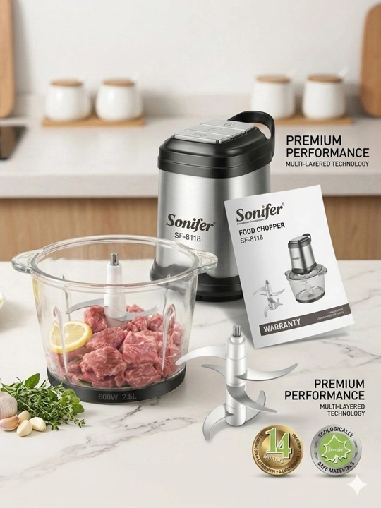 Chopper , Sonifer elektr goʻsht maydalagichi va blender, 2.5 litr, 600 Vt