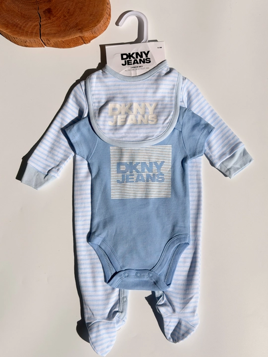 Комплект для новорожденных DKNY Jeans 3 в 1, боди, ползунки и нагрудник, newborn baby set