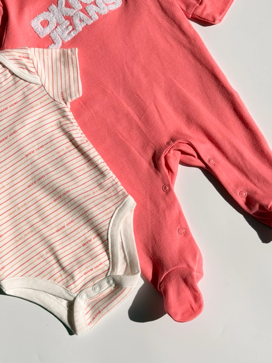 Комплект для новорожденных DKNY Jeans 3 в 1, боди, ползунки и нагрудник, newborn baby set