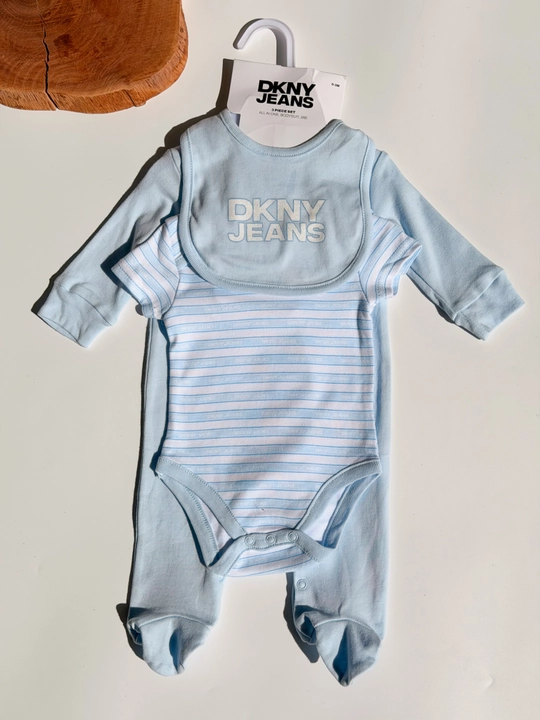 Комплект для новорожденных DKNY Jeans 3 в 1, боди, ползунки и нагрудник, newborn baby set