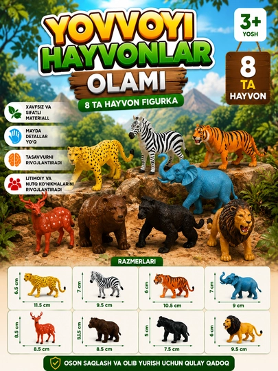 Набор фигурок животных, Интересная и развивающая игрушка для детей — MEGA777-FIGURKA2-АМЕТИС