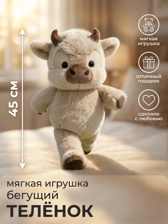 Bolalar uchun o'yinchoq Buzoqcha, yoqimli yumshoq oyinchoq, 701