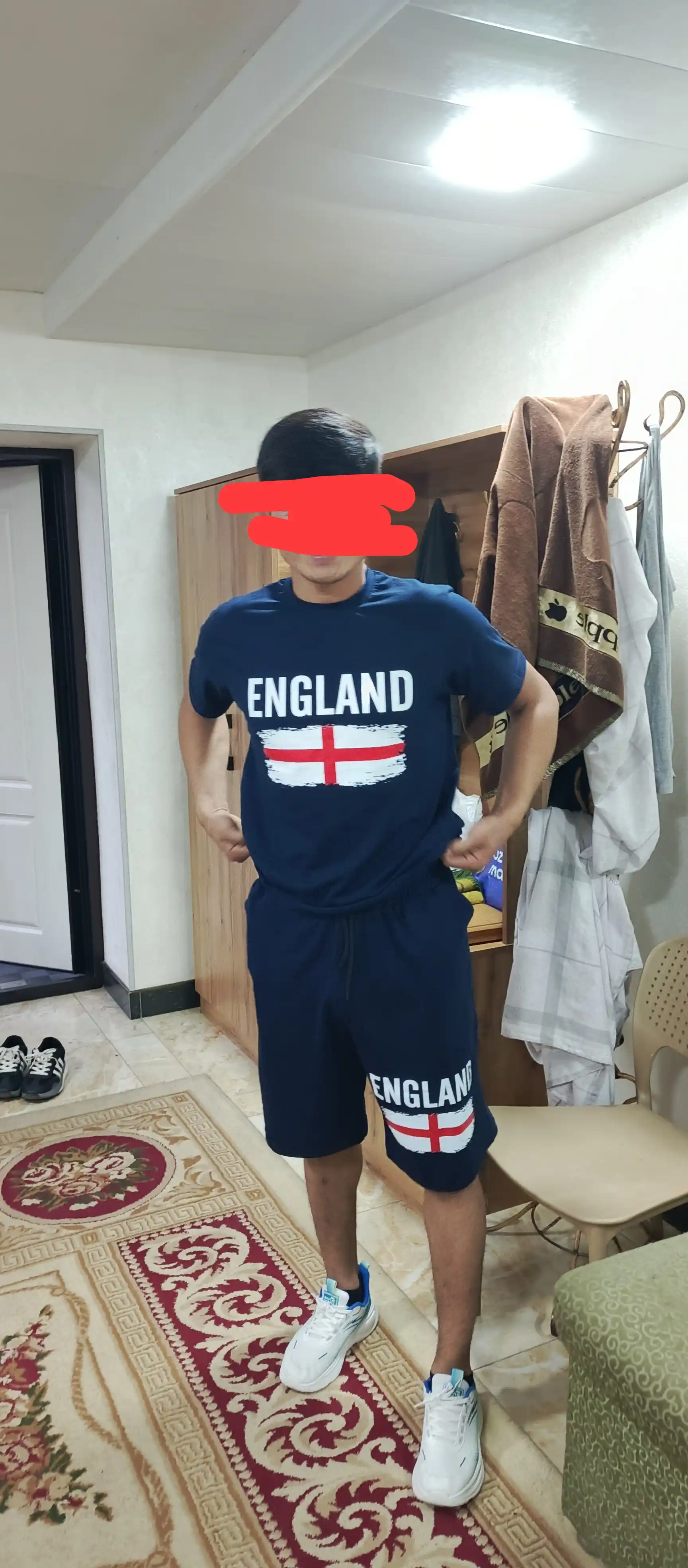 Erkaklar sport kostyumi futbolka + shortik, AQSH bosma, yozgi to‘plam