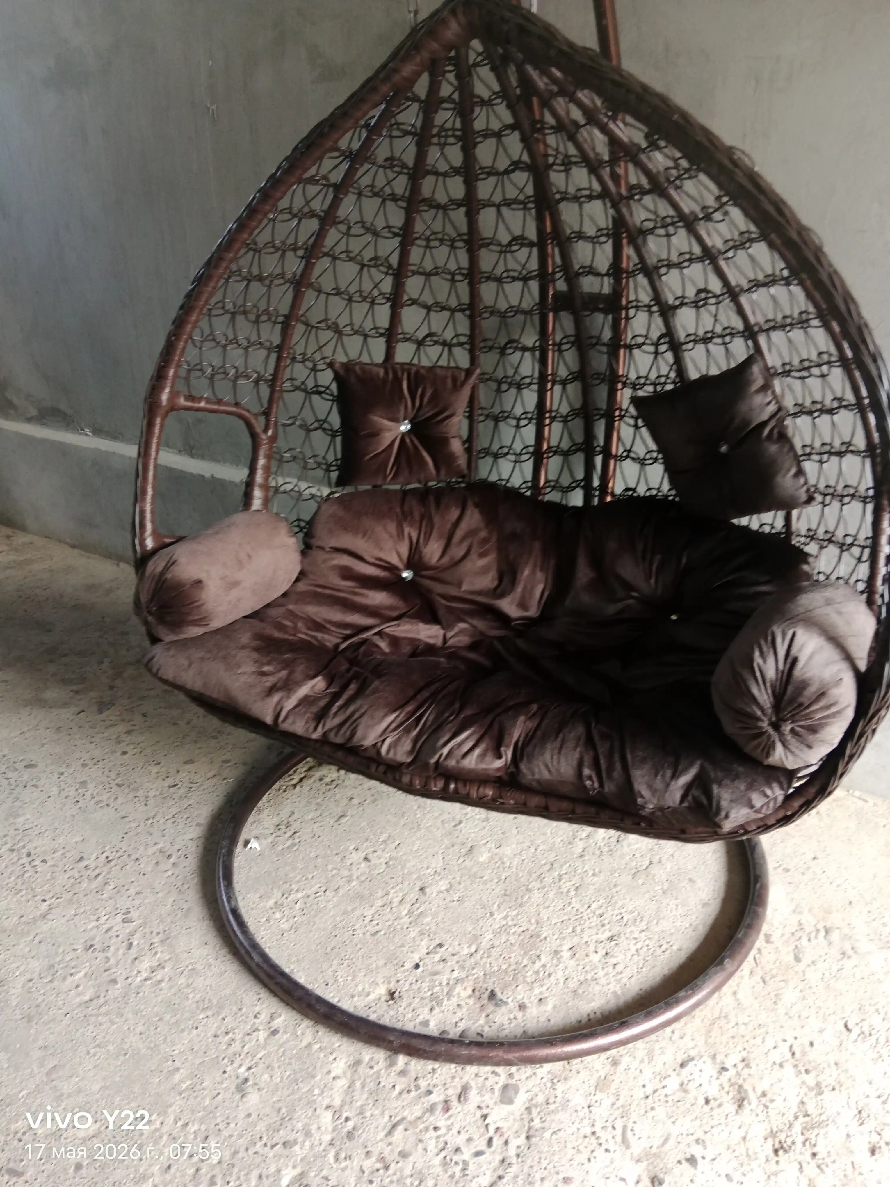 Kachelya divan 2 kishilik, sun’iy rattan, bog‘ va balkon uchun