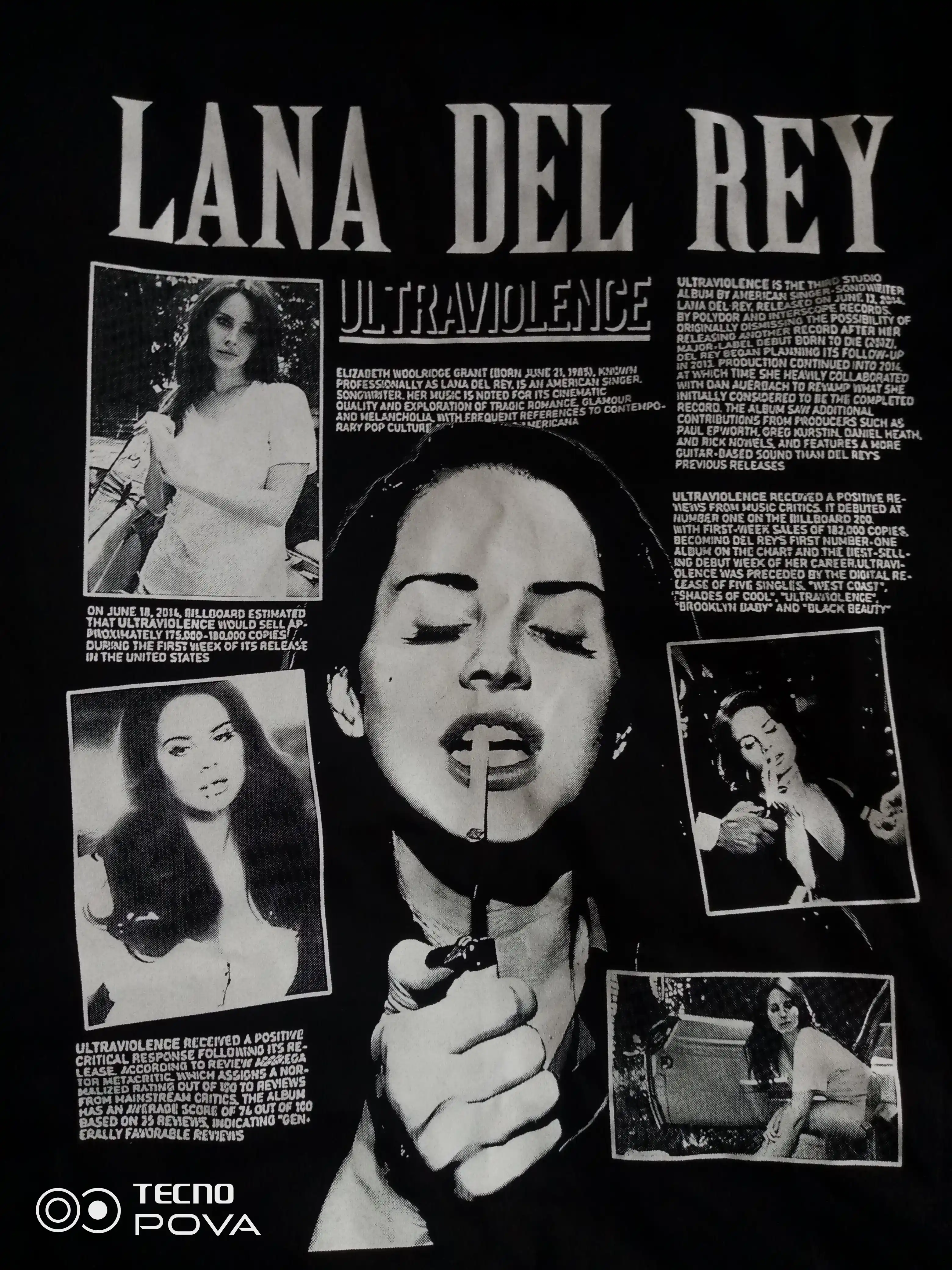 Erkaklar va ayollar uchun lana del rey futbolkasi, yoz mavsumi uchun