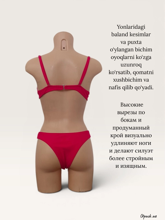Push-ap samarali ayollar cho‘milish kiyimi, suyakli lif, bikini trusik: klassik model