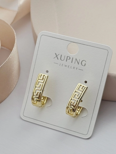 Женские серьги золотого цвета, бренд Xuping — JEWELRI-XUP001-ЗЕЛЕН