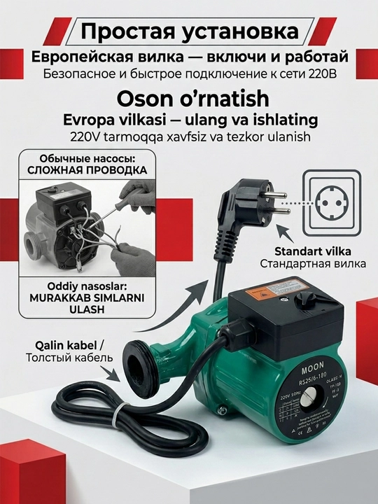 Uyni isitish uchun suv aylanma nasosi RS25/32-6/8-180