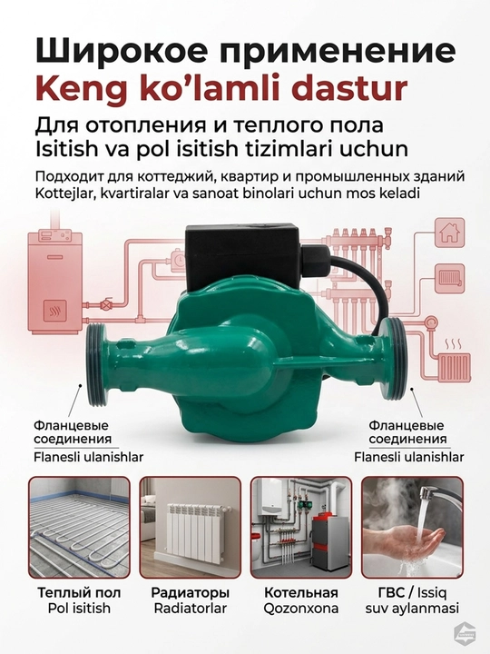 Uyni isitish uchun suv aylanma nasosi RS25/32-6/8-180