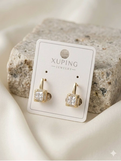 Женские серьги золотого цвета, бренд Xuping — JEWELRI-XUP001-ЖЕЛТ
