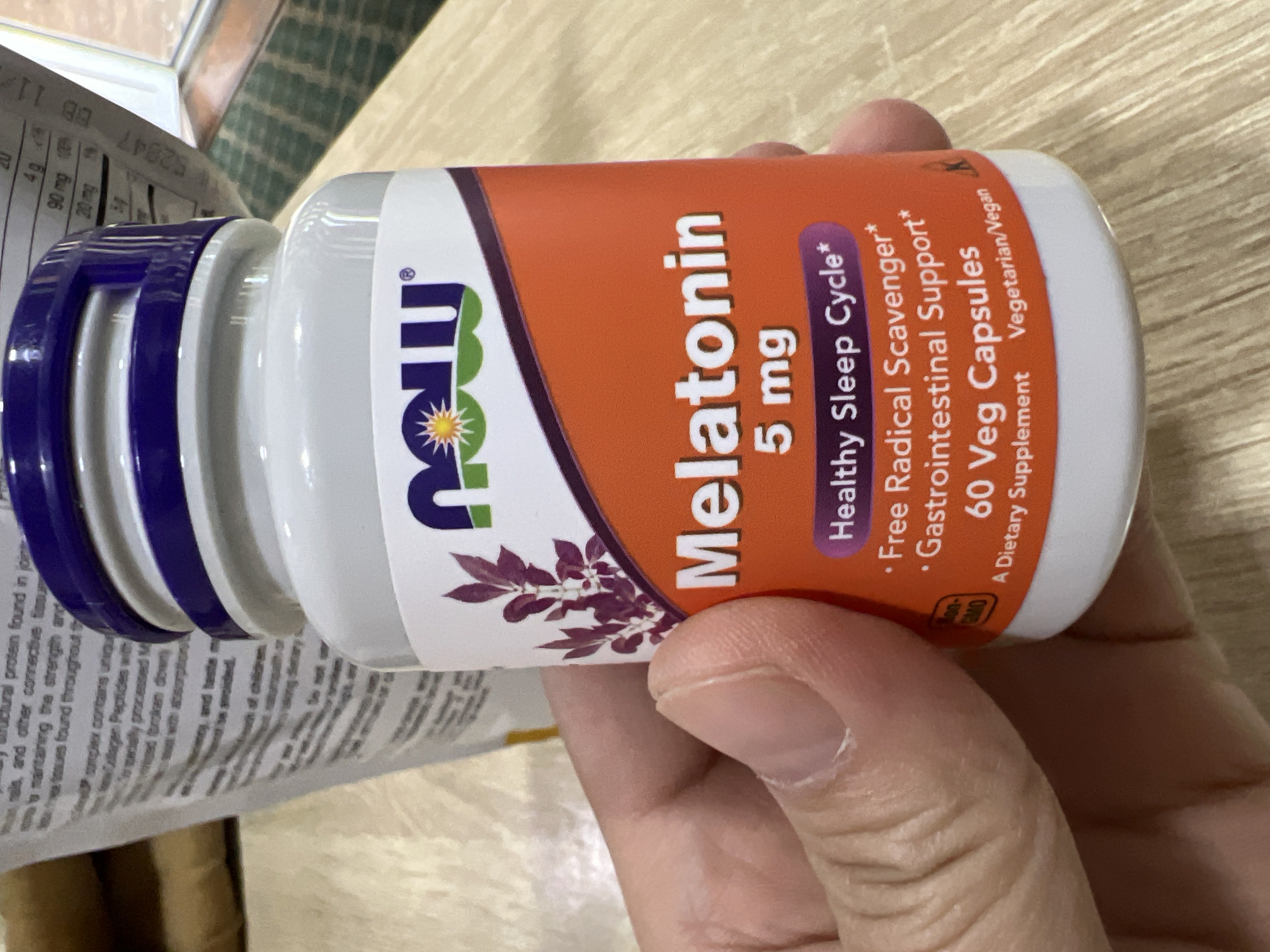Мелатонин NOW Supplements, цикл здорового сна, 5 мг, капсулы Халяль