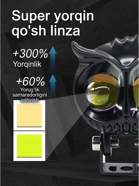 Skuter va Mototsikl uchun qo‘shimcha LED faralar, yorqin yoritish, universal o‘rnatish