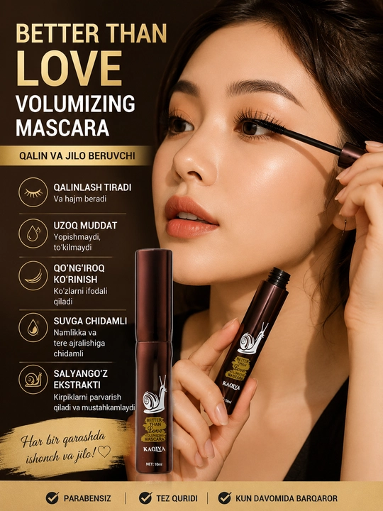 Тушь для ресниц, Mascara, черная, водостойкая - 