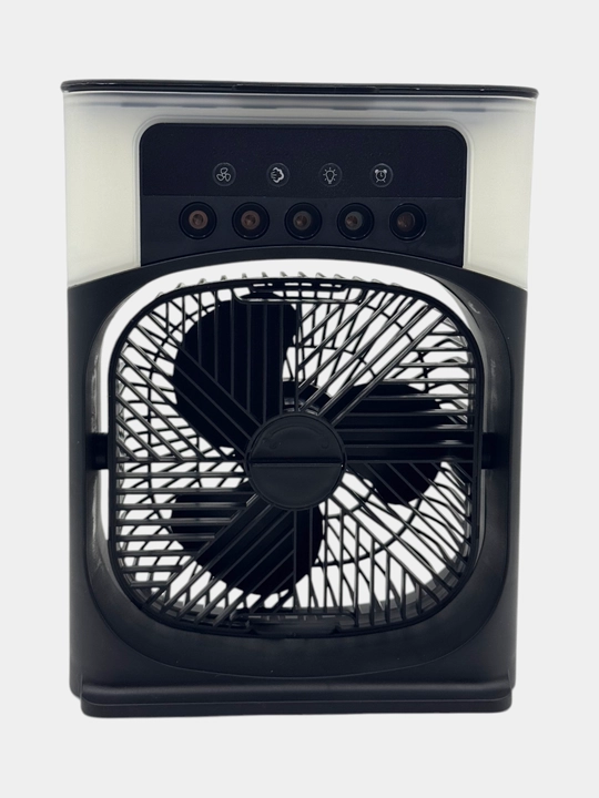 Ushbu qora portativ mini fan va namlagich 2-in-1 USB Type-C porti bilan quvvatlanadi - 