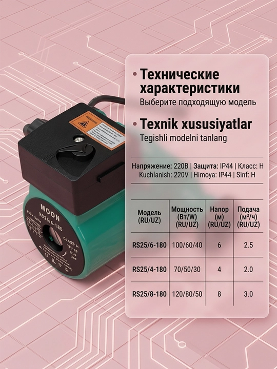 Sirkulyatsiya pompasi,  suv aylanma nasosi, isitish tizimi uchun