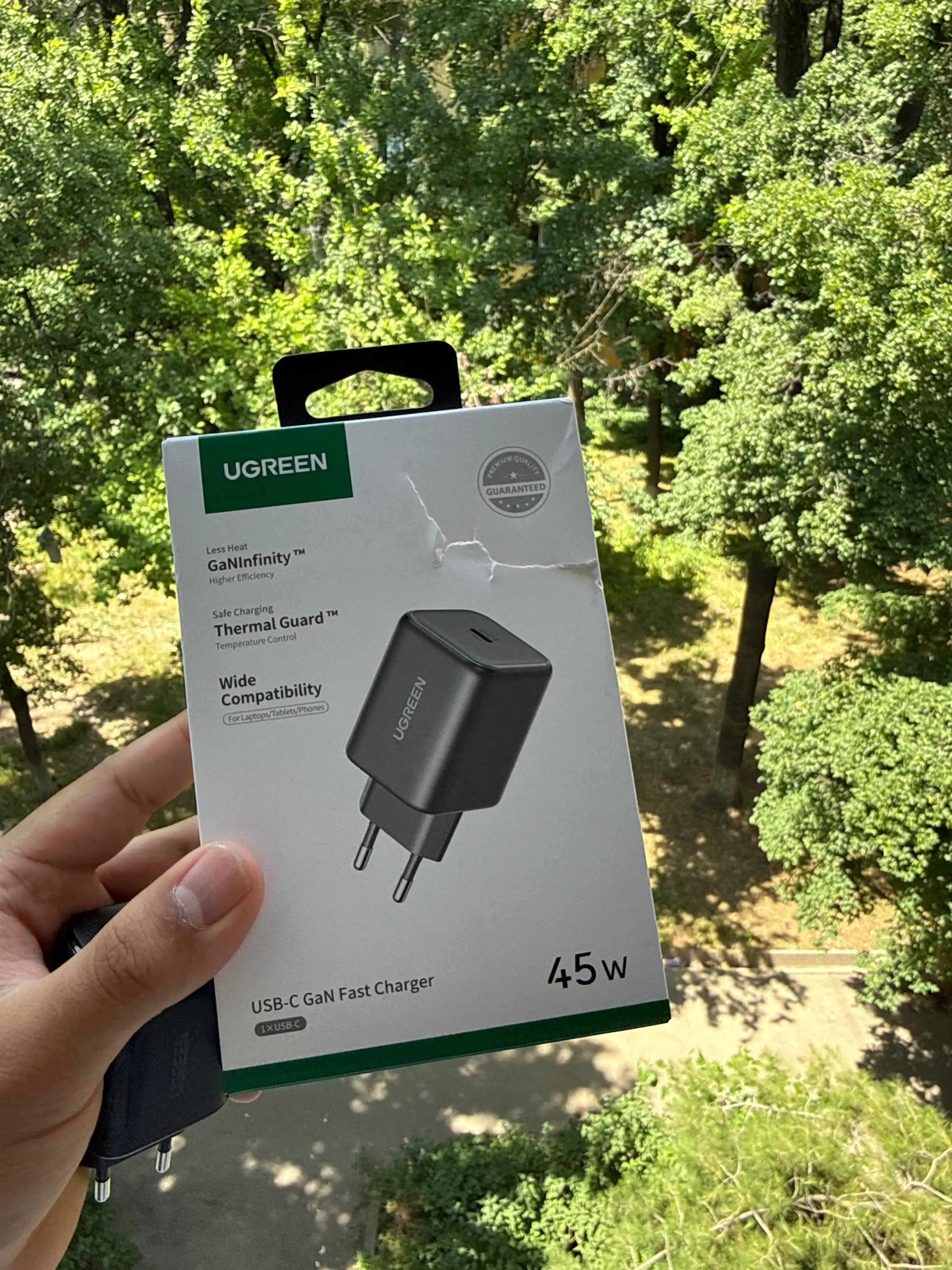 UGREEN Сетевое зарядное устройство 45Вт USB-C GaN Fast Charger Black X524 (65052)