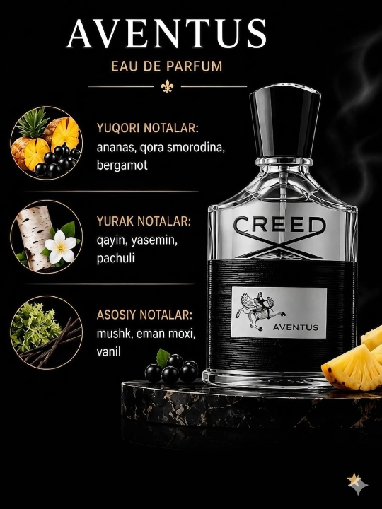 Creed Aventus Eau de Parfum 100ml erkaklar atiri, parfum, uzoq saqlanadigan