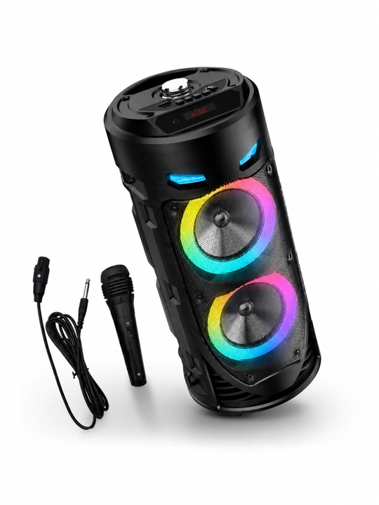 Bluetooth колонка 4239 для караоке, RGB подсветка, микрофон и пульт