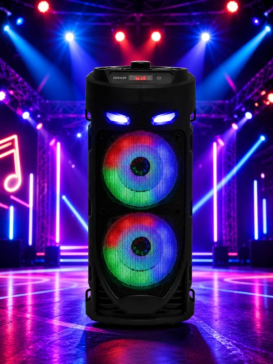 Bluetooth колонка 4239 для караоке, RGB подсветка, микрофон и пульт