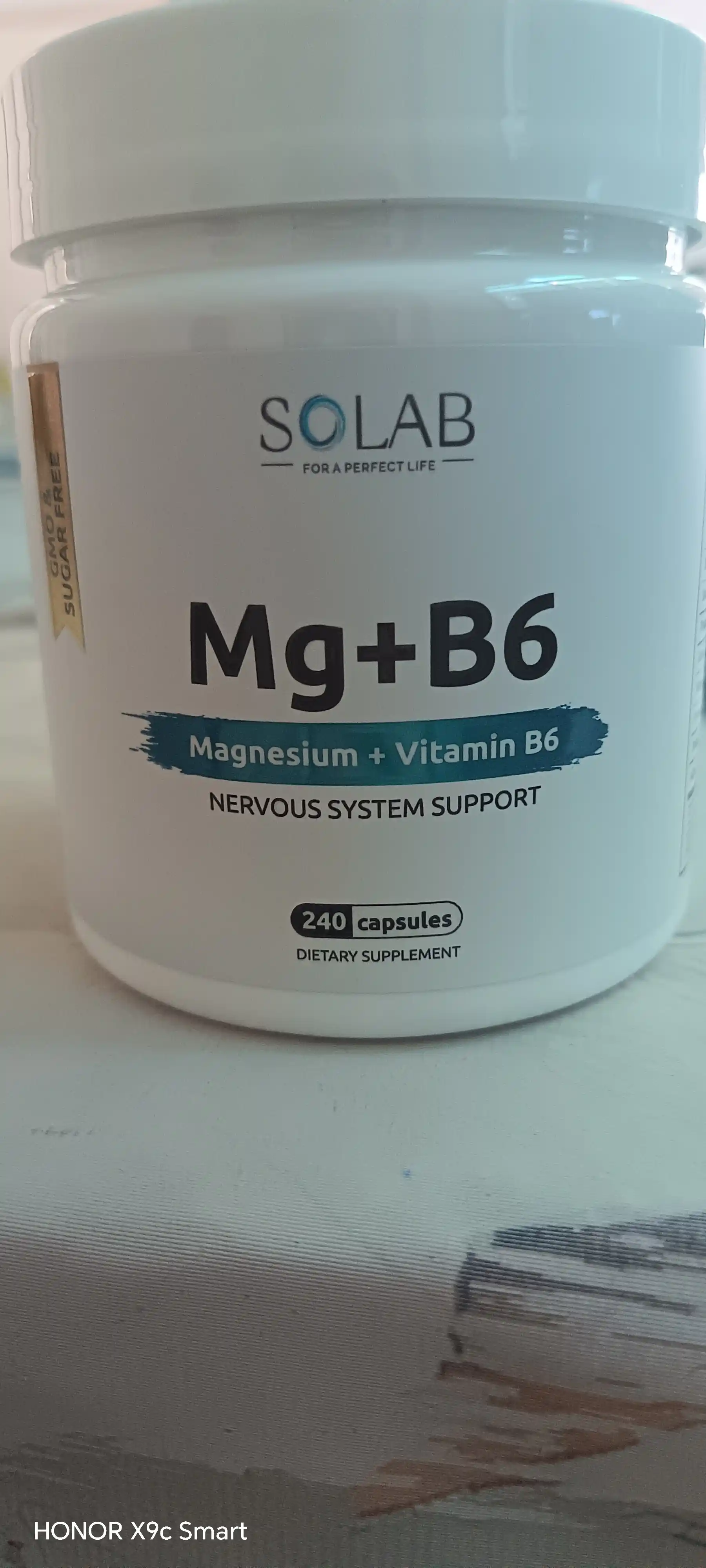Magniy + B6 vitamini, SOLAB, 240 kapsula