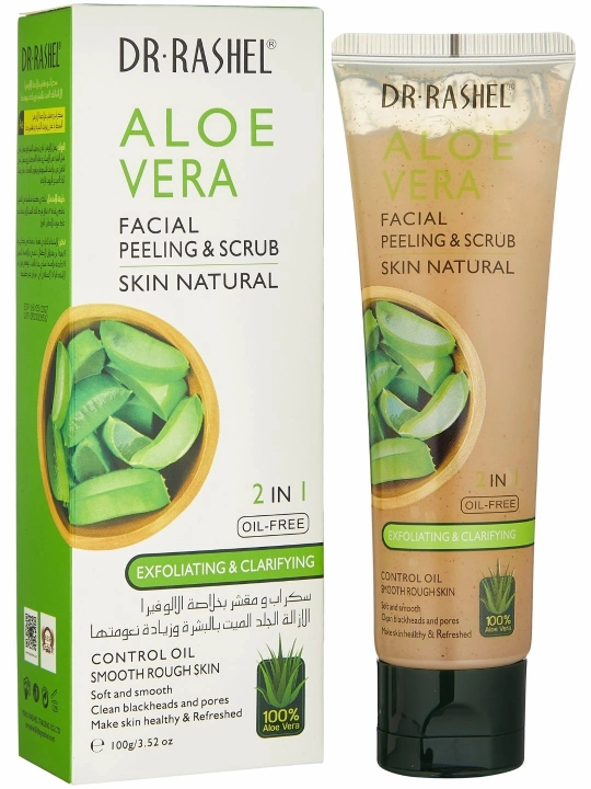Пилинг-скарб для лица  Aloe Vera Peeling & Scrub, глубокое очищение и увлажнение, 100 мл - 