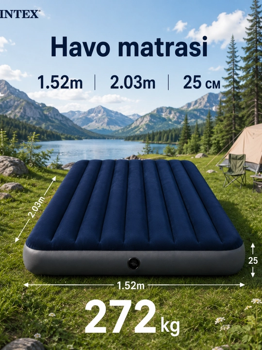 Havo matrasi, Intex matras, puflanadigan matras, camping matras, uyqu matrasi