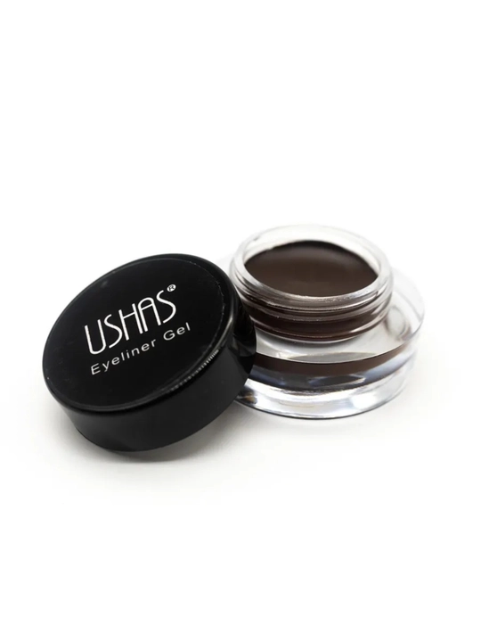 Гелевая подводка для глаз и бровей USHAS, водостойкий gel eyeliner, коричневая