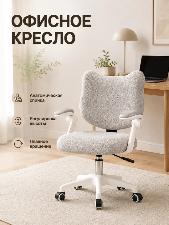 Кресло, мягкая букле ткань, для дома