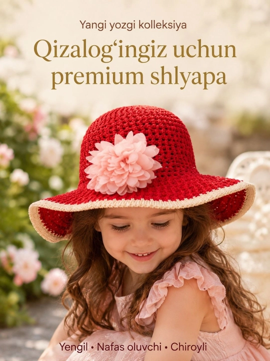 Летняя премиум шляпа для девочек 4-8 лет – легкая и дышащая панама - 