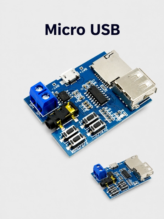 MP3 Dekoder Modul 5V USB TF kartali, 3W mono kuchaytirgich va 3.5mm chiqish
