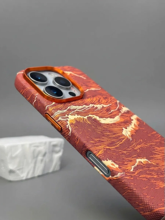 Чехол Luxo Karbon с волнистым морским декором для iPhone 11–17 Pro, Pro Max, Air