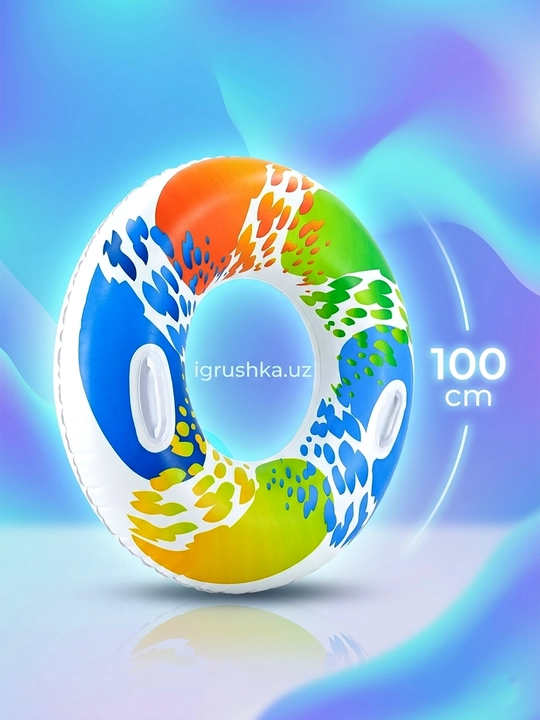 Suzish uchun shinalangan doira 100 sm tutqichli yorqin