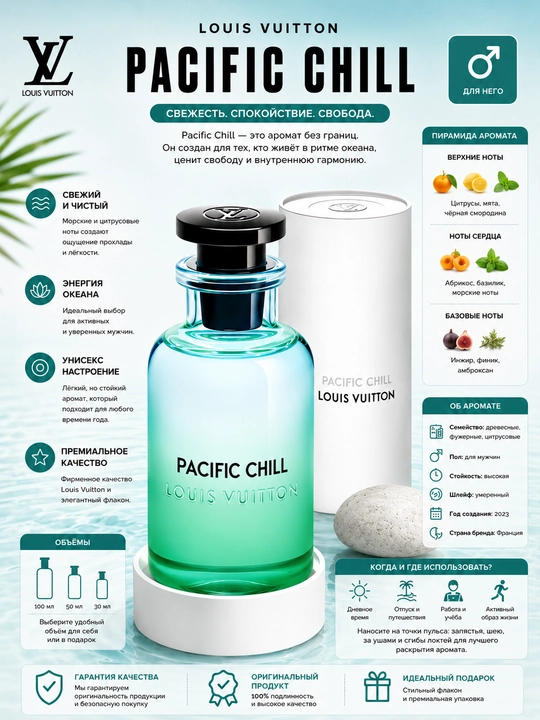Unisex atir, Pacific Chill, Louis Vuitton, namunali atir, 3-5-10-20-30-50 ml - 