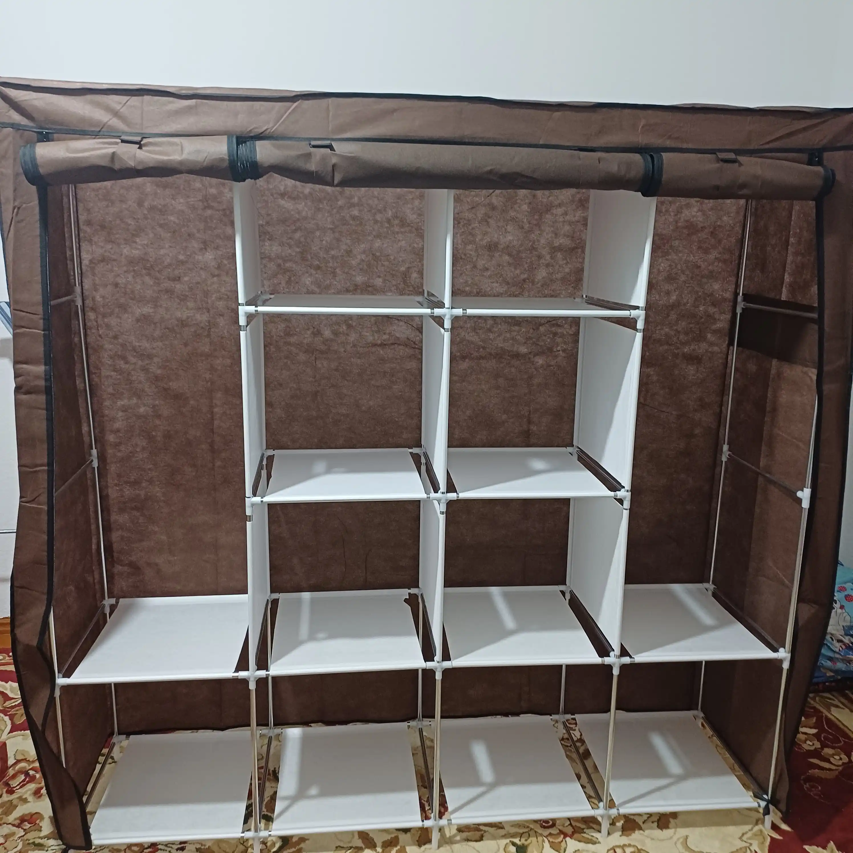 Matoli yig'ma javon, shkaf organayzer, oyoq kiyim va kiyimlarni saqlash uchun, 130 x 45 x 170 sm