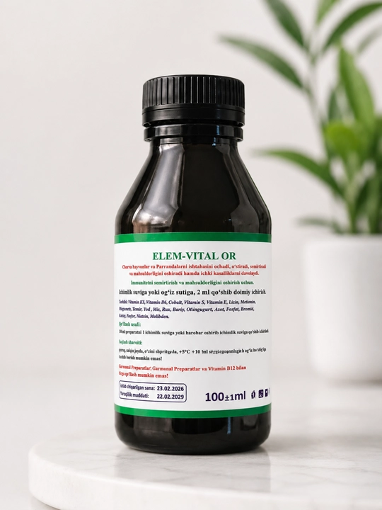 ELEM-VITAL OR для животных и птицы, 1 литр, 100 мл