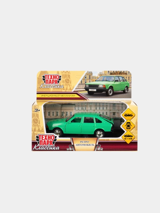 Машинка игрушка Москвич АЗЛК Технопарк металлическая инерция 1:43 открываются двери