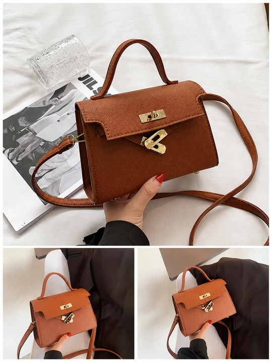 Ayollar mini krossbody sumkasi, PU material, qulfli yopilish