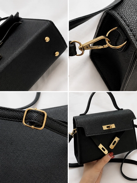 Ayollar mini krossbody sumkasi, PU material, qulfli yopilish