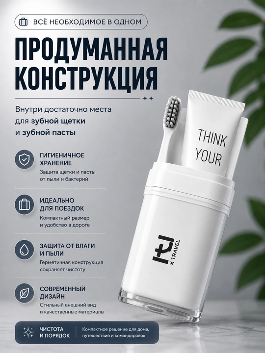 Футляр для зубной щётки, дорожный футляр для щёток, органайзер для зубной пасты