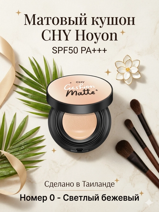 CHY Cushion Matte SPF50 PA+++ — yuz uchun matt effekt beruvchi kushon