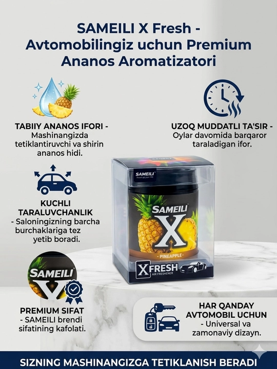 Avtomobil uchun premium ananosli aromatizator - 