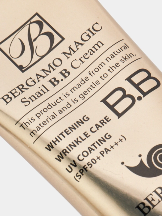 Bergamo Magic Snail BB yuz uchun tonal krem, matlashtiruvchi, namlovchi, SPF, 50 ml