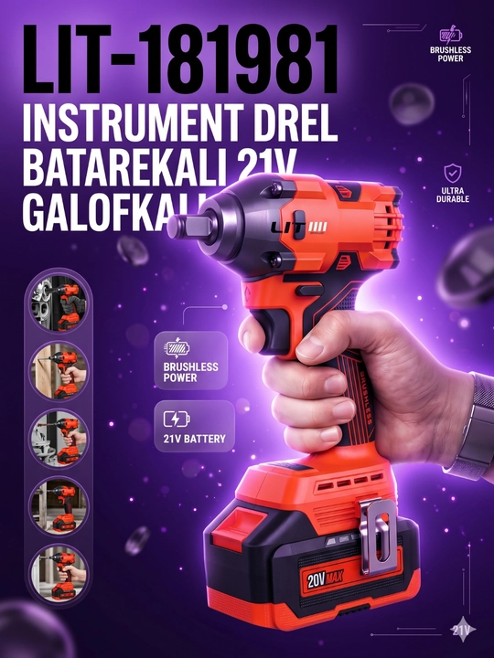 LIT 48V Shurup buragich, zarbaviy buragich, akkumulyator, drel, erkaklar uchun sovg`a - 