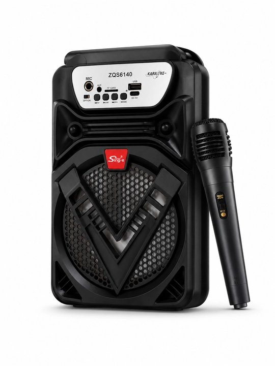 Портативная Bluetooth караоке колонка ZQS6140 с микрофоном, USB/TF/AUX