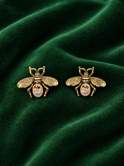 Женские подвесные серьги премиального качества в изысканном стиле GUCCI — PANPICK-A015-КРЕМОВ