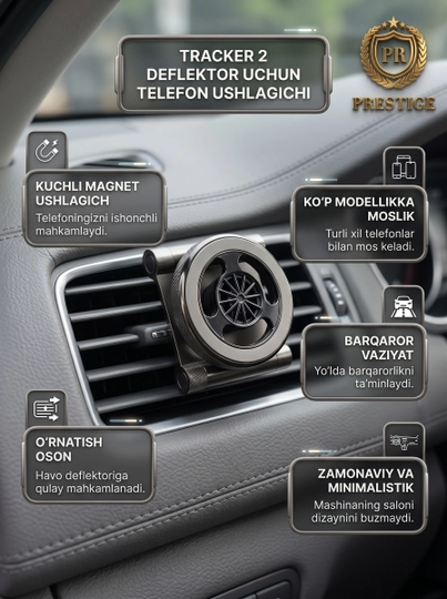 Telefon tutgich Onix Tracker 2 deflektor uchun — turbina dizayn, 360°, havo to'smaydi