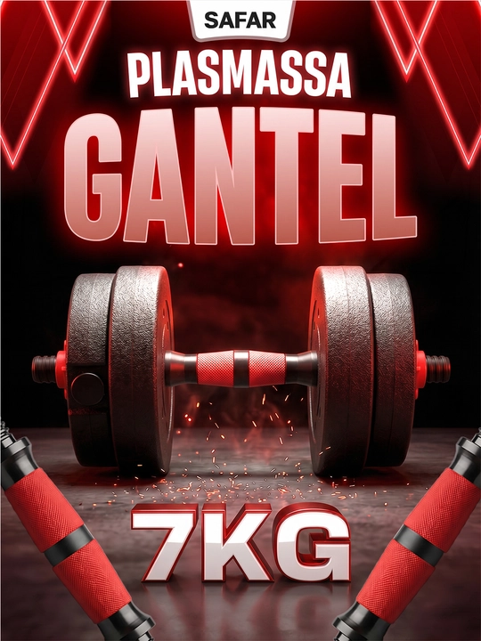 Fitness va kuch ishlatish mashqlari uchun yig'ma gantellar, plastmassa qoplama, 4-14 kg - 